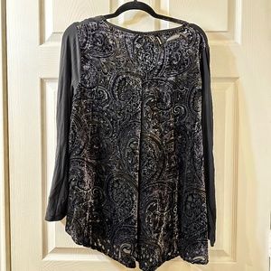 Aratta Silent Journey paisley velvet burnout back popover SIZE: Large